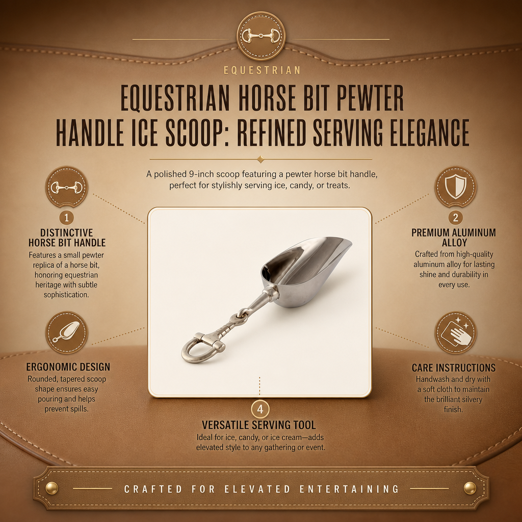 Equestrian Horse Bit Pewter Handle Ice Scoop