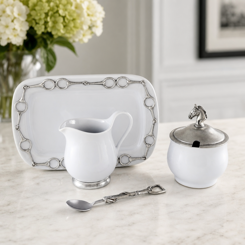 Equestrian Sugar and Creamer Set