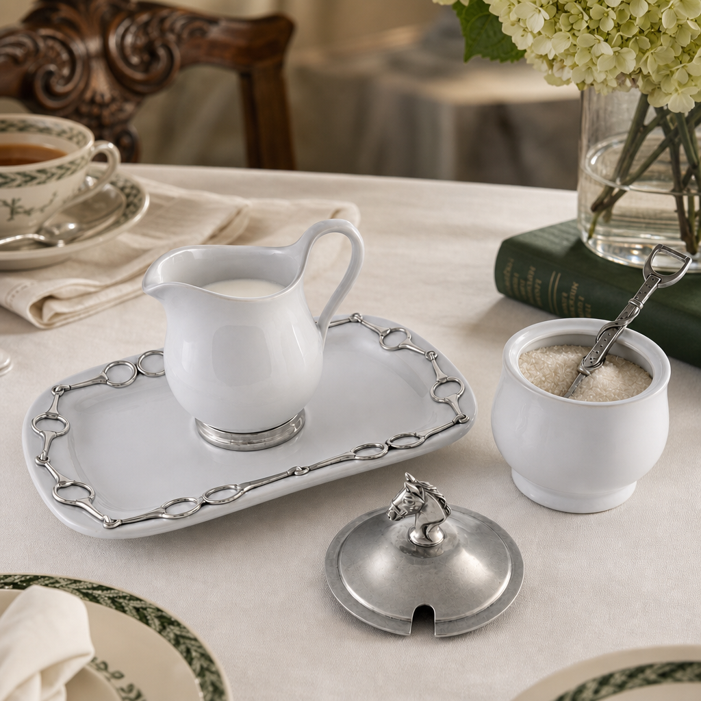 Equestrian Sugar and Creamer Set
