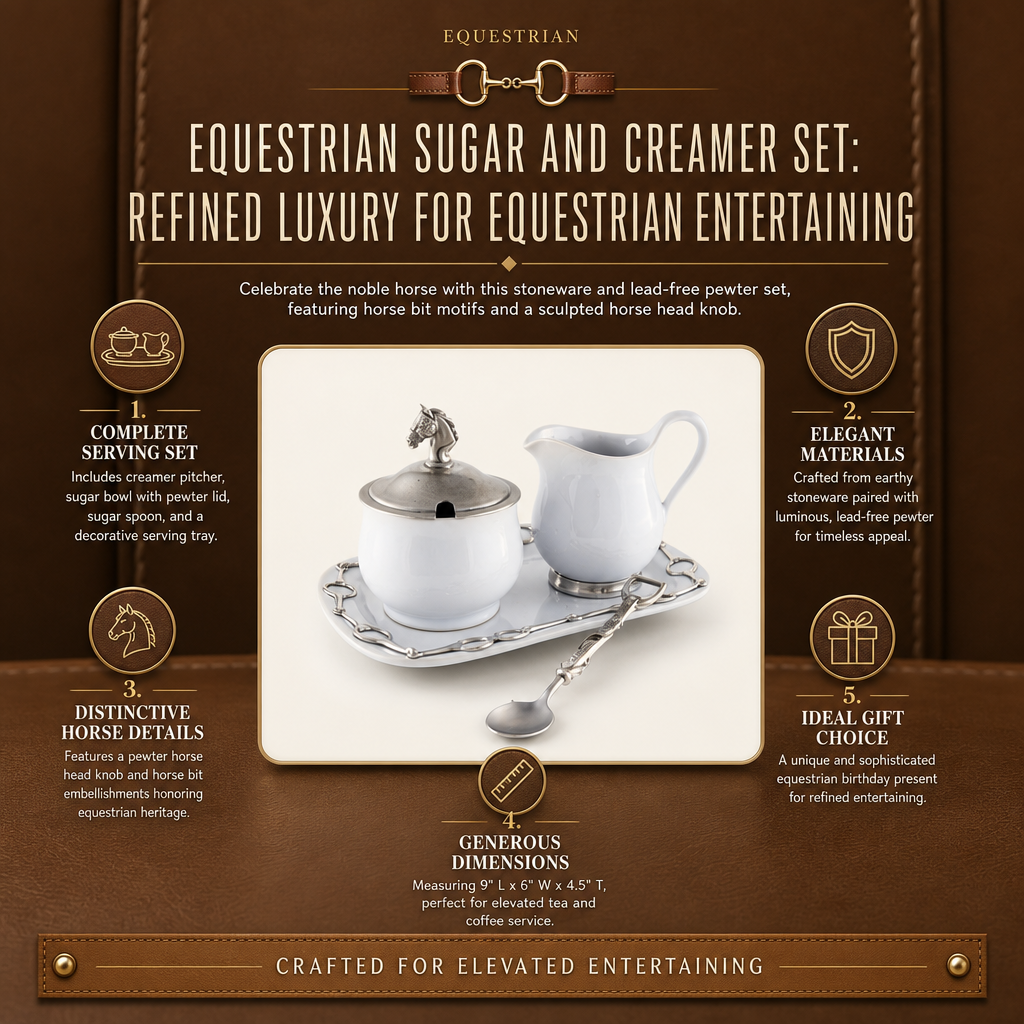 Equestrian Sugar and Creamer Set