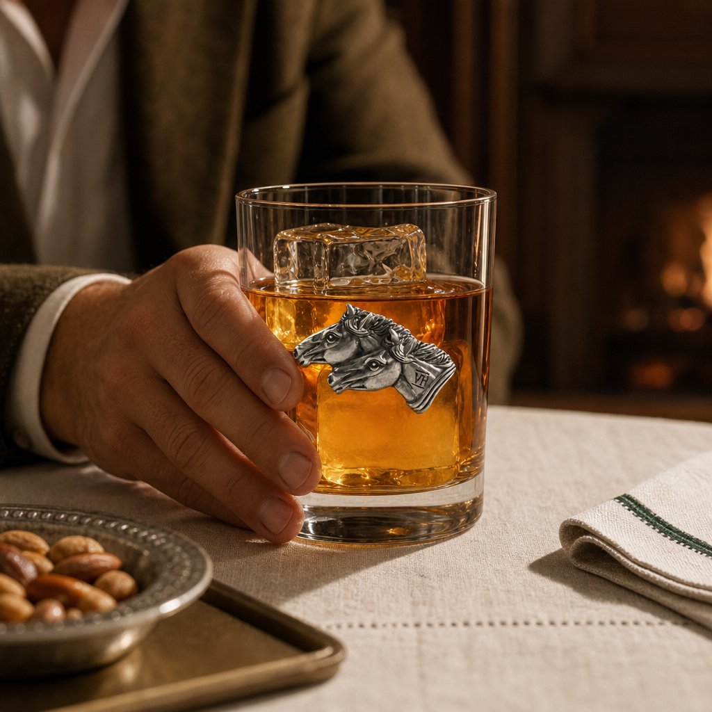 Running Horse Double Old Fashion Bar Glass