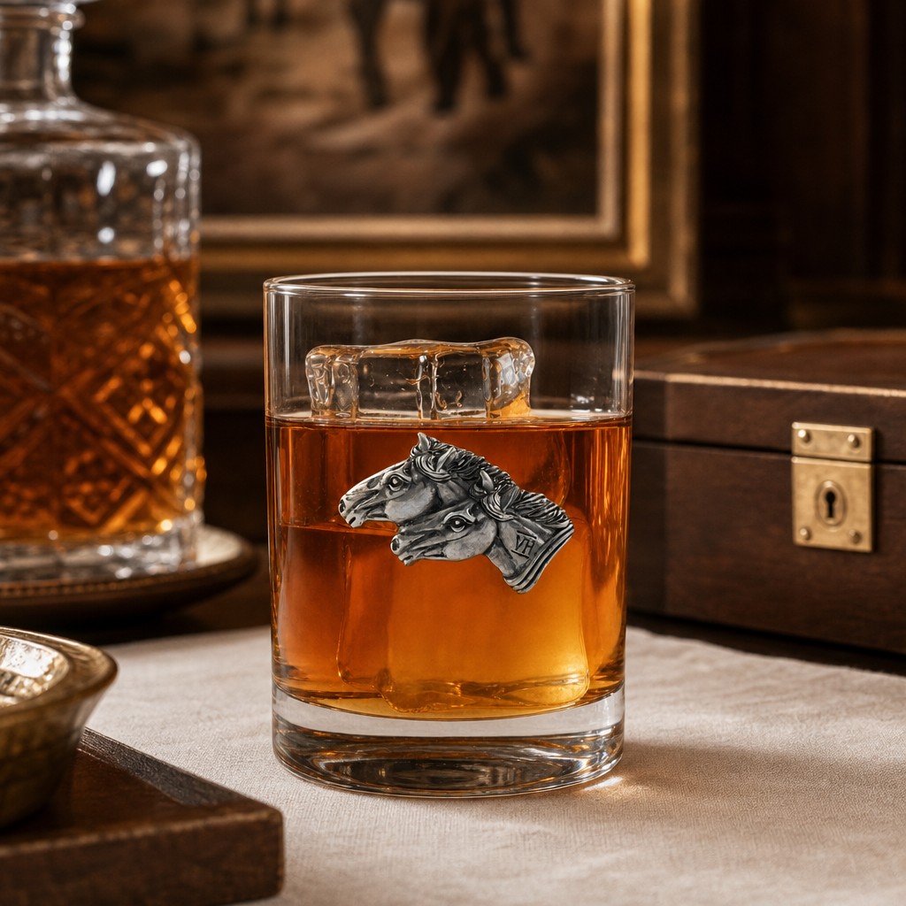 Running Horse Double Old Fashion Bar Glass