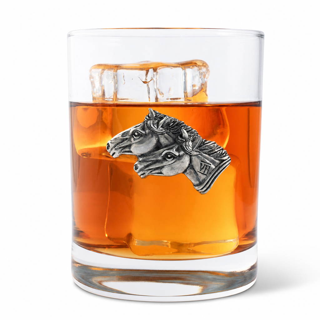 Running Horse Double Old Fashion Bar Glass