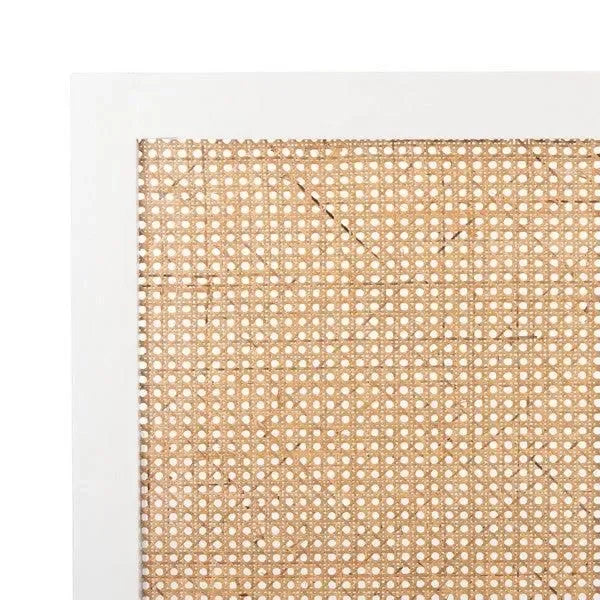 Vienna Mango Wood Rattan Headboard in White Wash - The Mayfair Hall