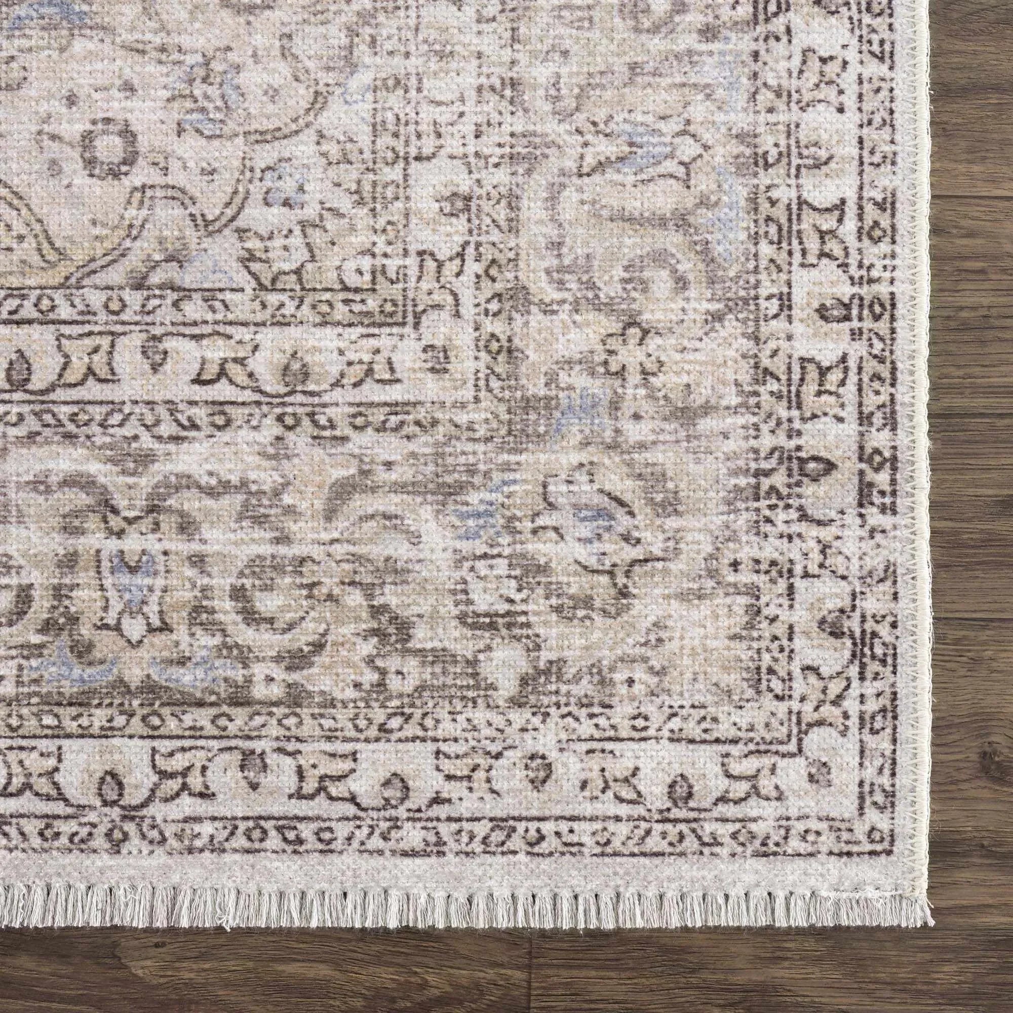 Cream Holi-2301 Washable Area Rug - The Mayfair Hall