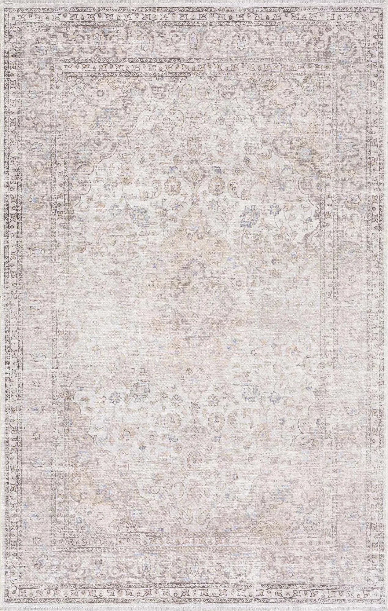 Cream Holi-2301 Washable Area Rug - The Mayfair Hall