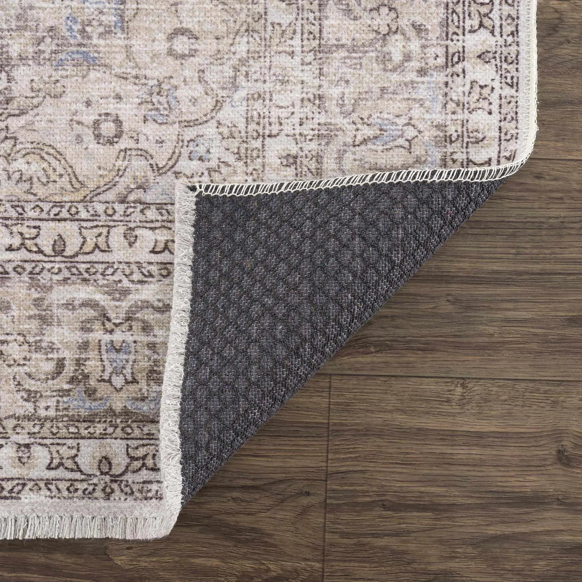 Cream Holi-2301 Washable Area Rug - The Mayfair Hall