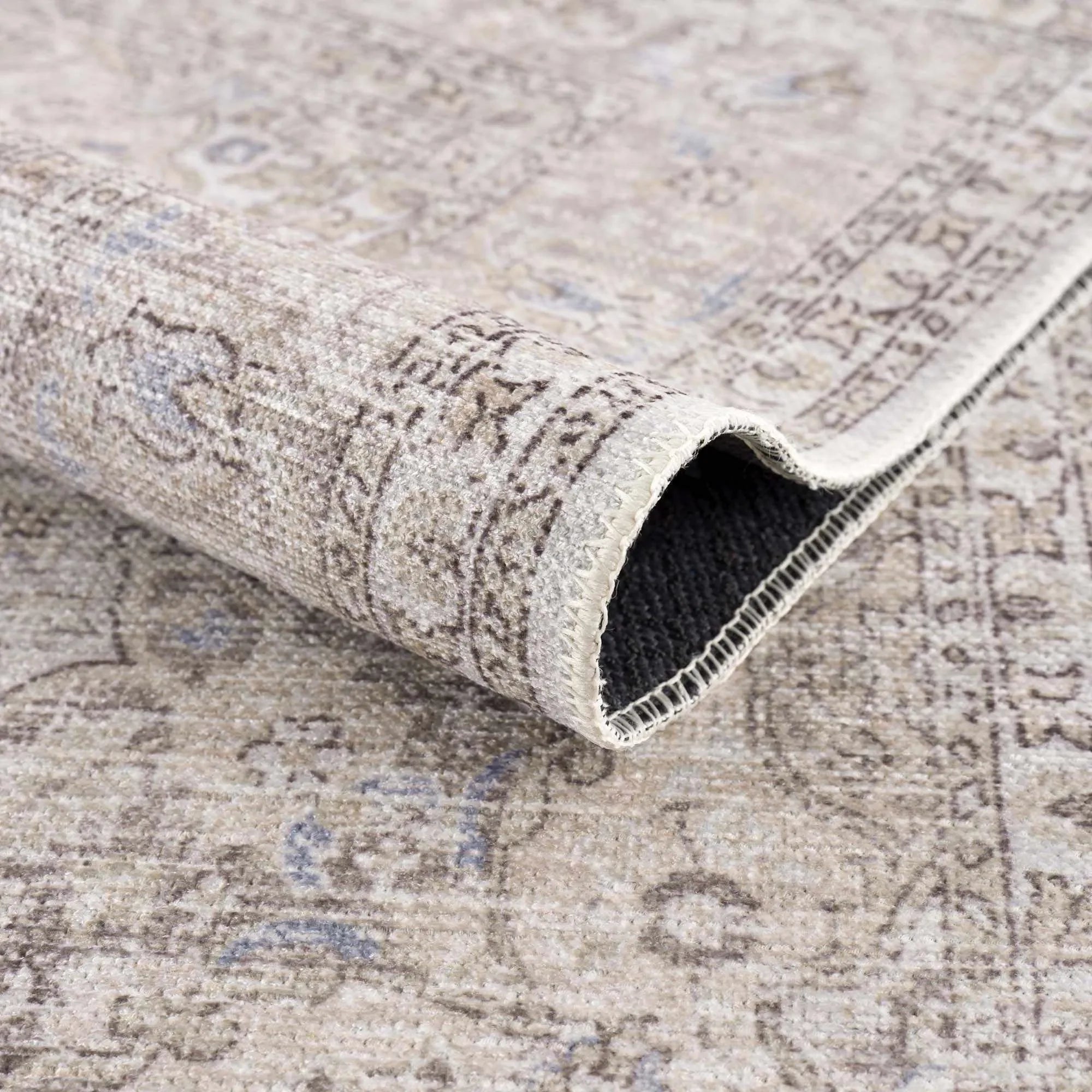 Cream Holi-2301 Washable Area Rug - The Mayfair Hall