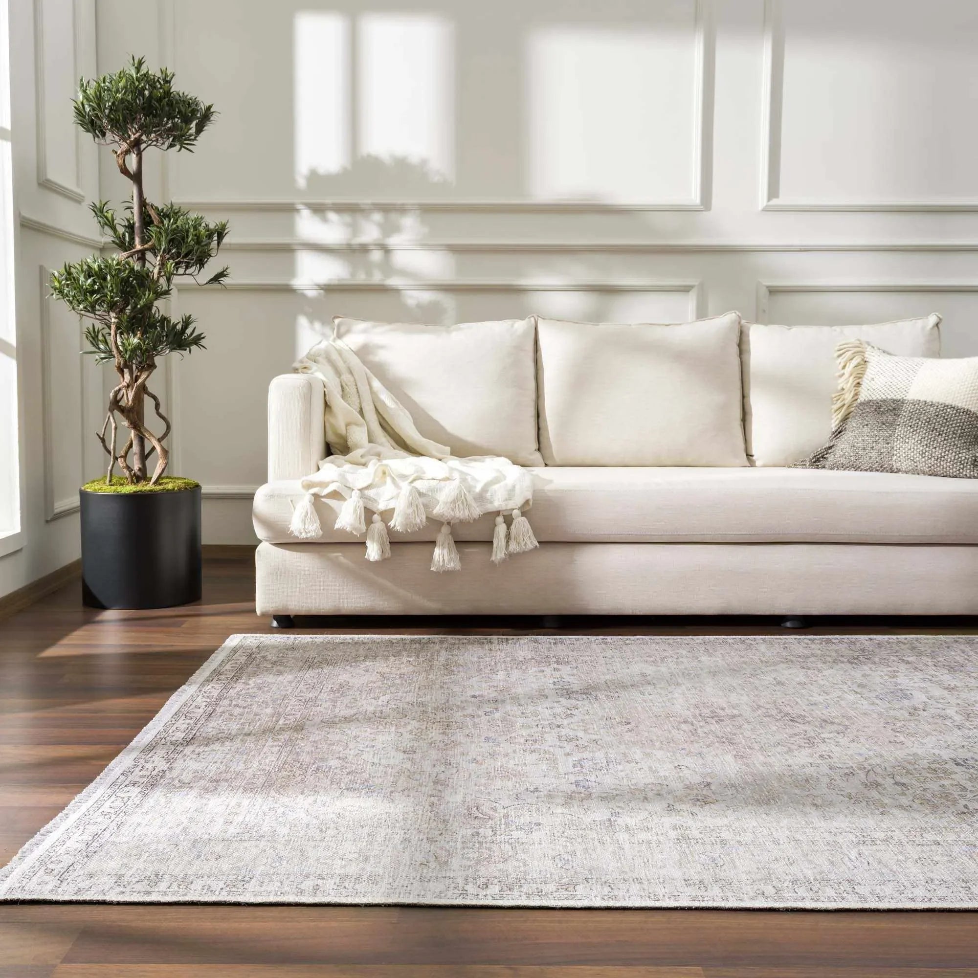 Cream Holi-2301 Washable Area Rug - The Mayfair Hall