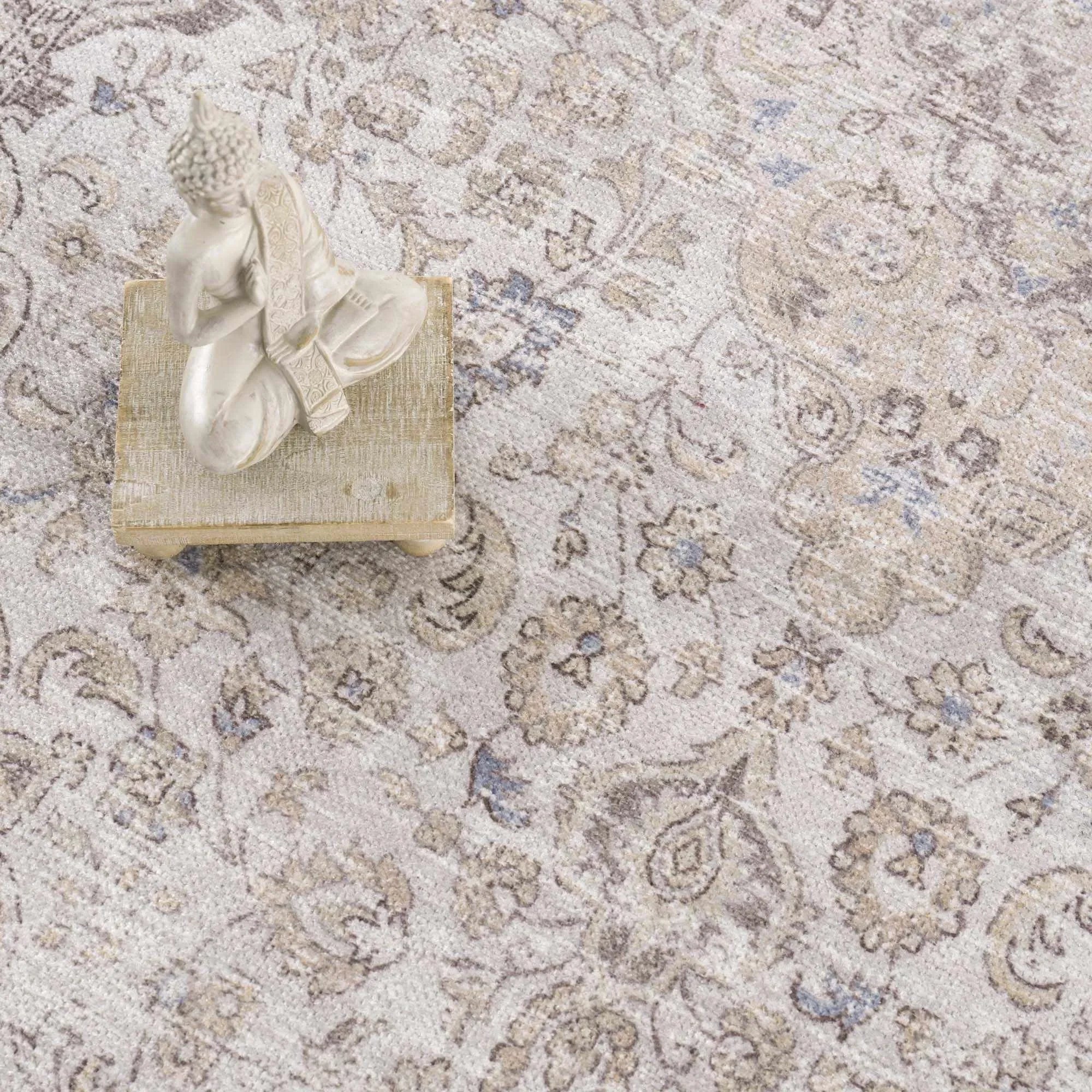 Cream Holi-2301 Washable Area Rug - The Mayfair Hall
