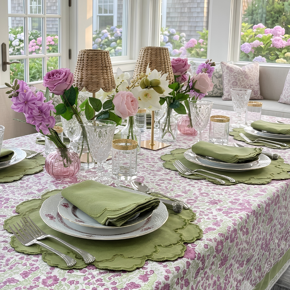Larkspur & Bramble: Plum and Sage - Tablecloth