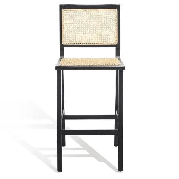 Hattie Solid Ash Wood Bar Stool in Black - The Mayfair Hall