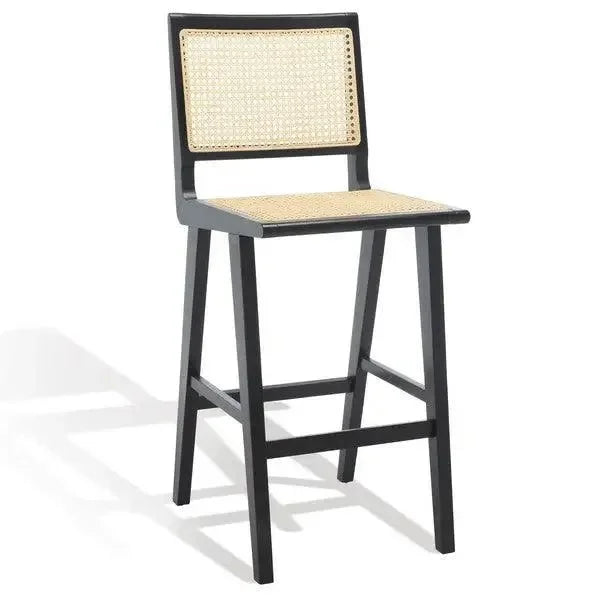 Hattie Solid Ash Wood Bar Stool in Black - The Mayfair Hall