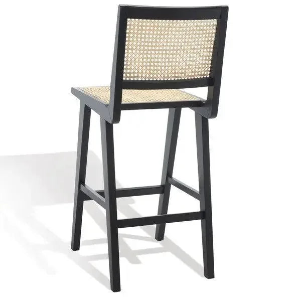 Hattie Solid Ash Wood Bar Stool in Black - The Mayfair Hall