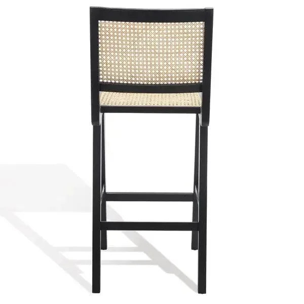 Hattie Solid Ash Wood Bar Stool in Black - The Mayfair Hall