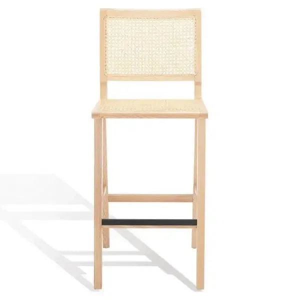 Hattie Solid Ash Wood Bar Stool in Natural - The Mayfair Hall