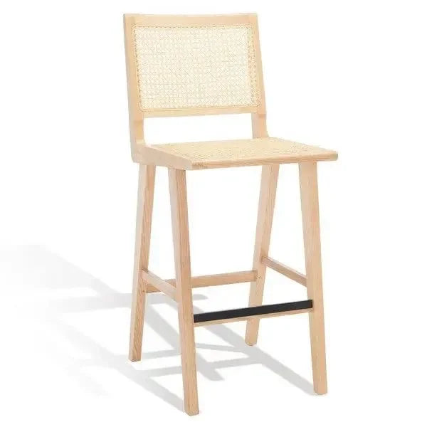 Hattie Solid Ash Wood Bar Stool in Natural - The Mayfair Hall