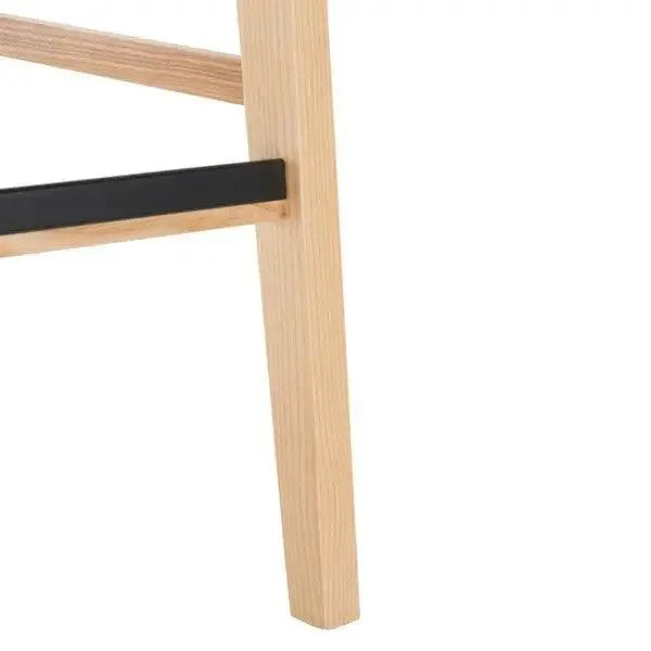 Hattie Solid Ash Wood Bar Stool in Natural - The Mayfair Hall