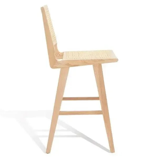 Hattie Solid Ash Wood Bar Stool in Natural - The Mayfair Hall