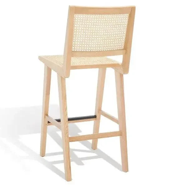Hattie Solid Ash Wood Bar Stool in Natural - The Mayfair Hall