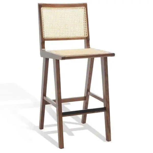 Hattie Solid Ash Wood Bar Stool in Walnut - The Mayfair Hall