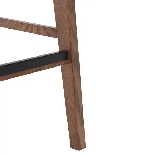 Hattie Solid Ash Wood Bar Stool in Walnut - The Mayfair Hall
