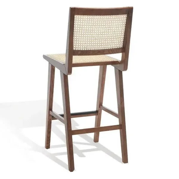 Hattie Solid Ash Wood Bar Stool in Walnut - The Mayfair Hall