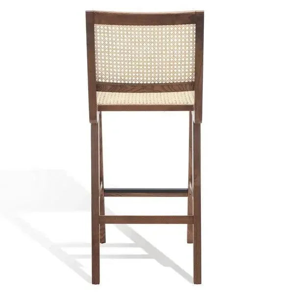 Hattie Solid Ash Wood Bar Stool in Walnut - The Mayfair Hall