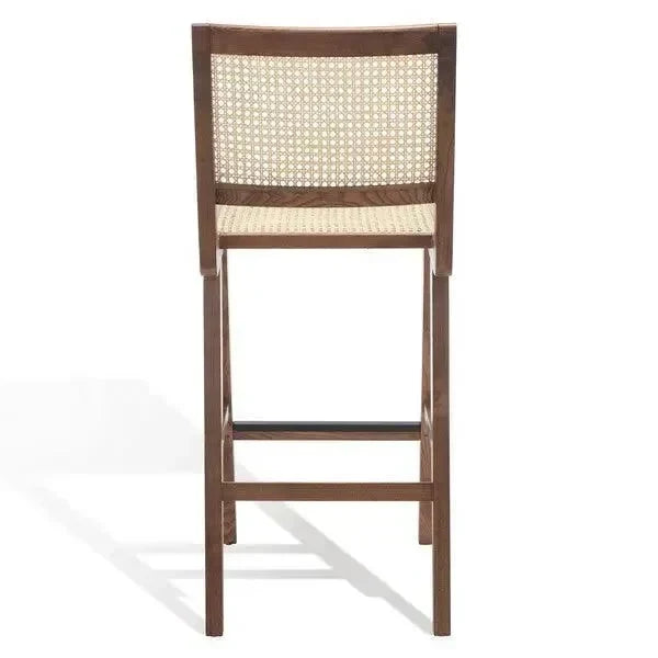 Hattie Solid Ash Wood Bar Stool in Walnut - The Mayfair Hall