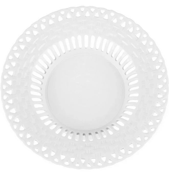 WHITE PIERCED PEDESTAL BOWL