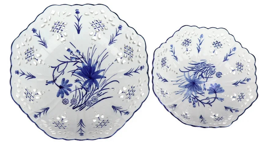 Pierced Scalloped Porcelain Bowl - The Mayfair Hall