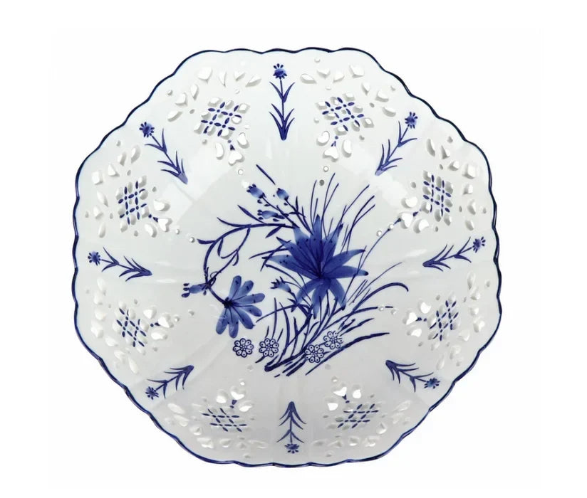 Pierced Scalloped Porcelain Bowl - The Mayfair Hall