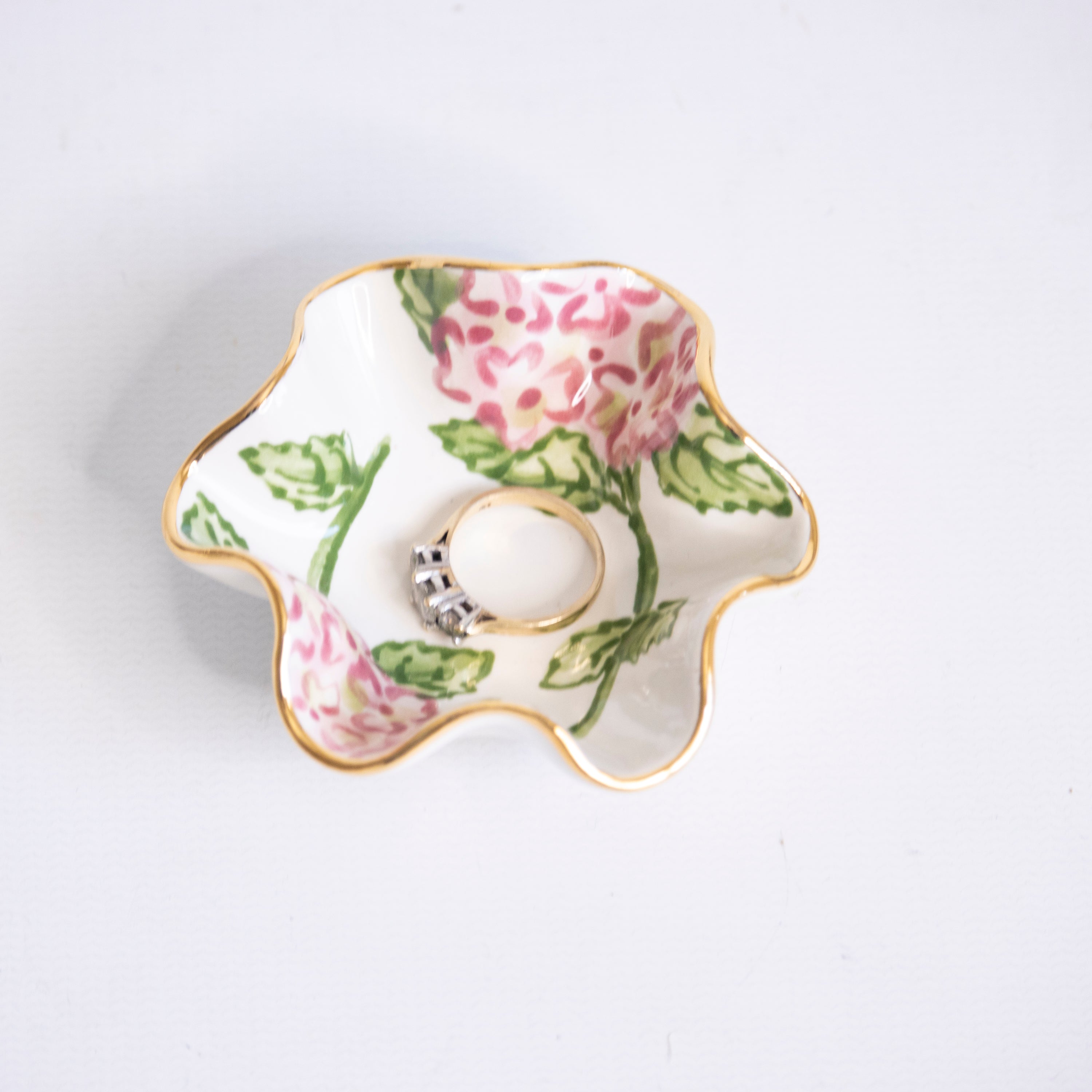 Ami Pink Hydrangea Bowl - Ring Dish