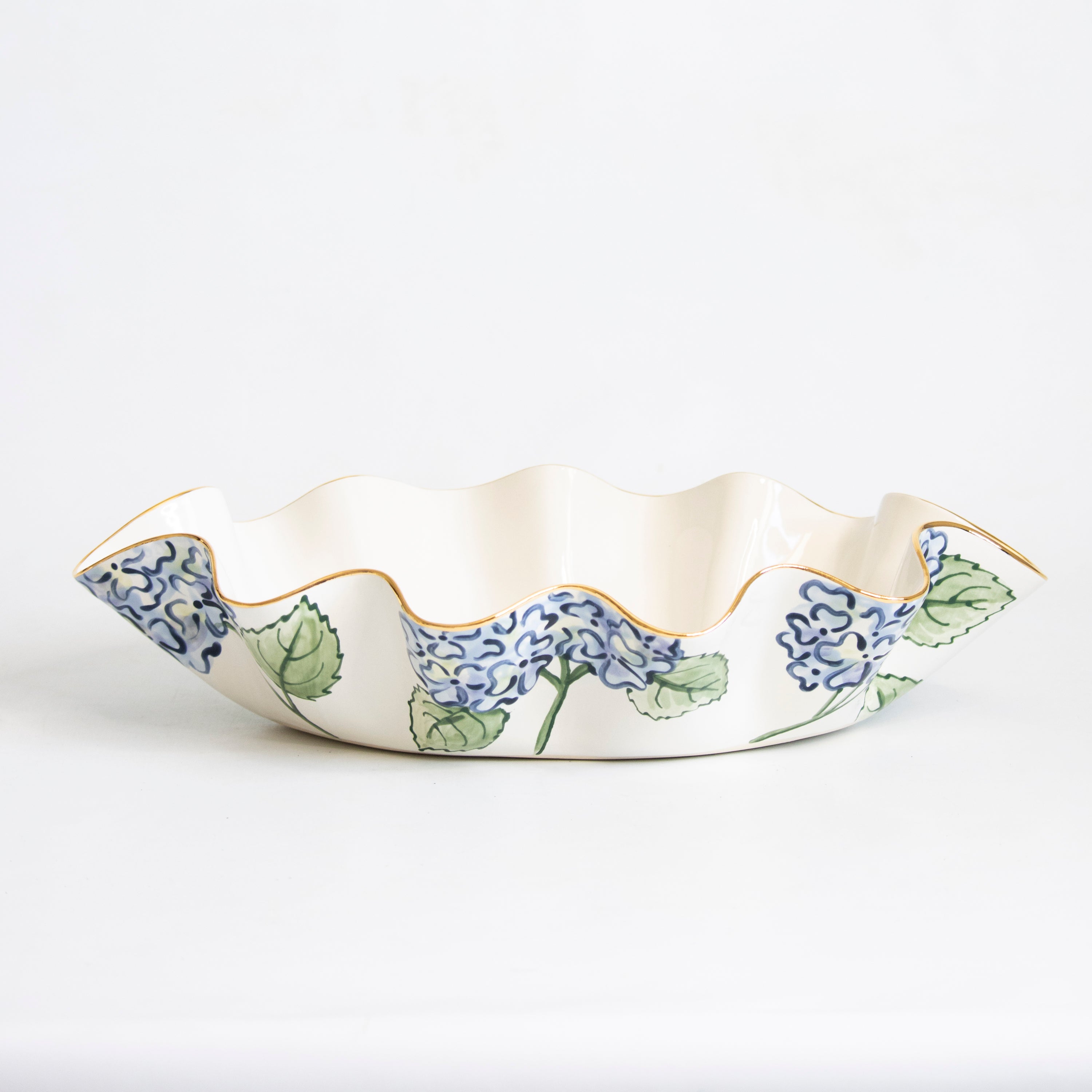 Juliette Blue Hydrangea Wavy Bowl