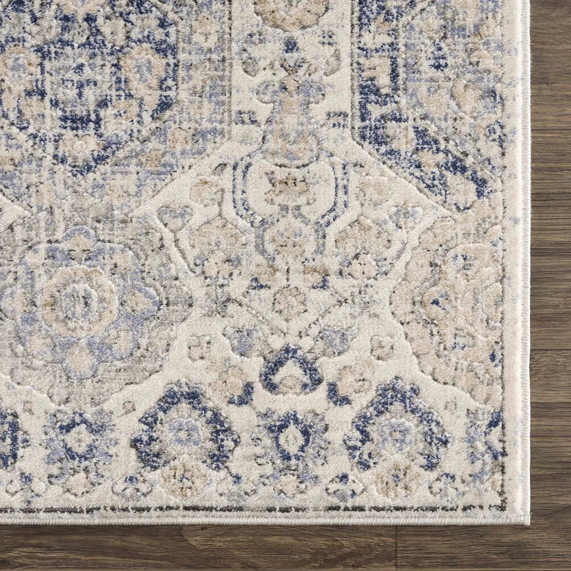Parkerfield Cream & Blue Area Rug - The Mayfair Hall