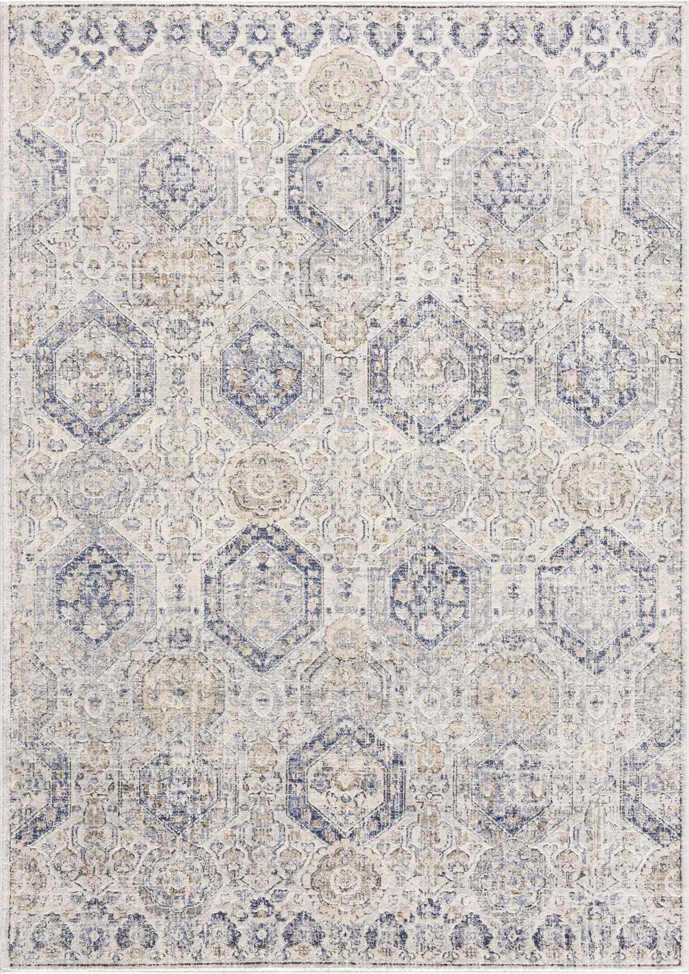 Parkerfield Cream & Blue Area Rug - The Mayfair Hall