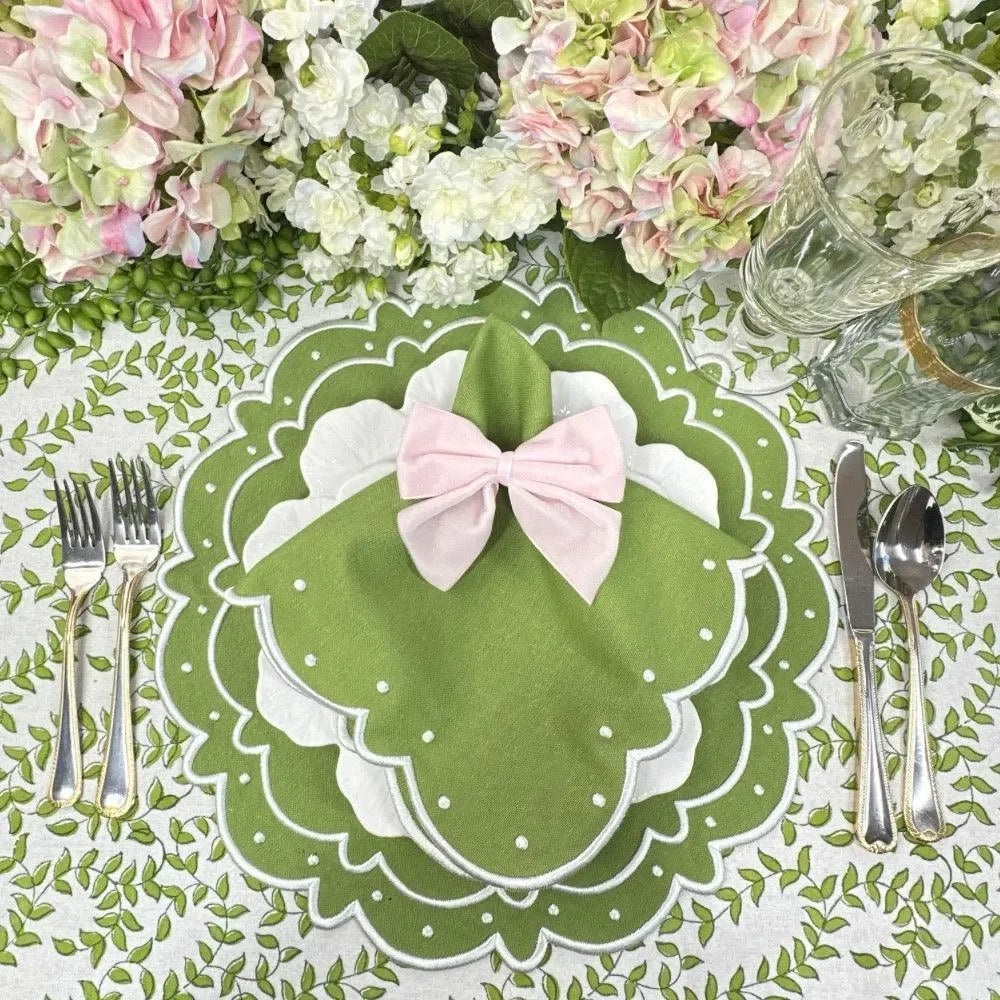 Green Leaves Cotton Tablecloth - The Mayfair Hall