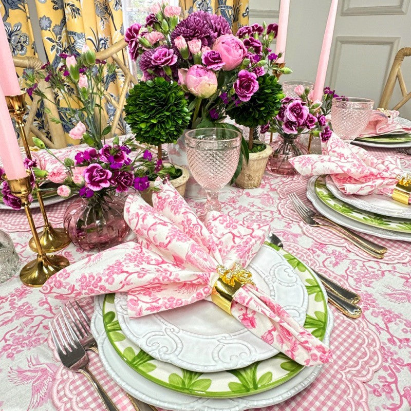 Pink Toile de Jouy Birds - Napkins (Set of 4)