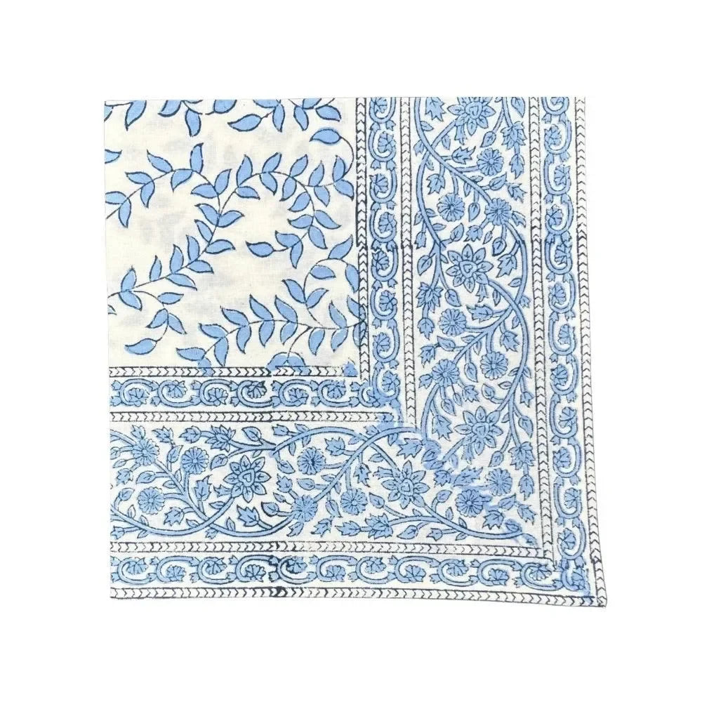 Blue Leaves Cotton Napkin (Set of 4) - The Mayfair Hall