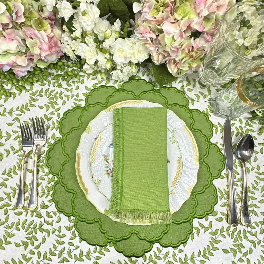 Green Leaves Cotton Tablecloth - The Mayfair Hall