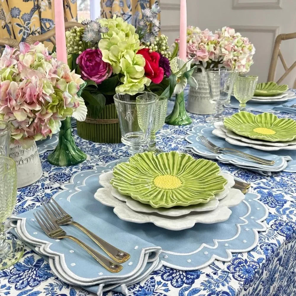 Ava Cotton Placemat in Blue (Set of 4) - The Mayfair Hall
