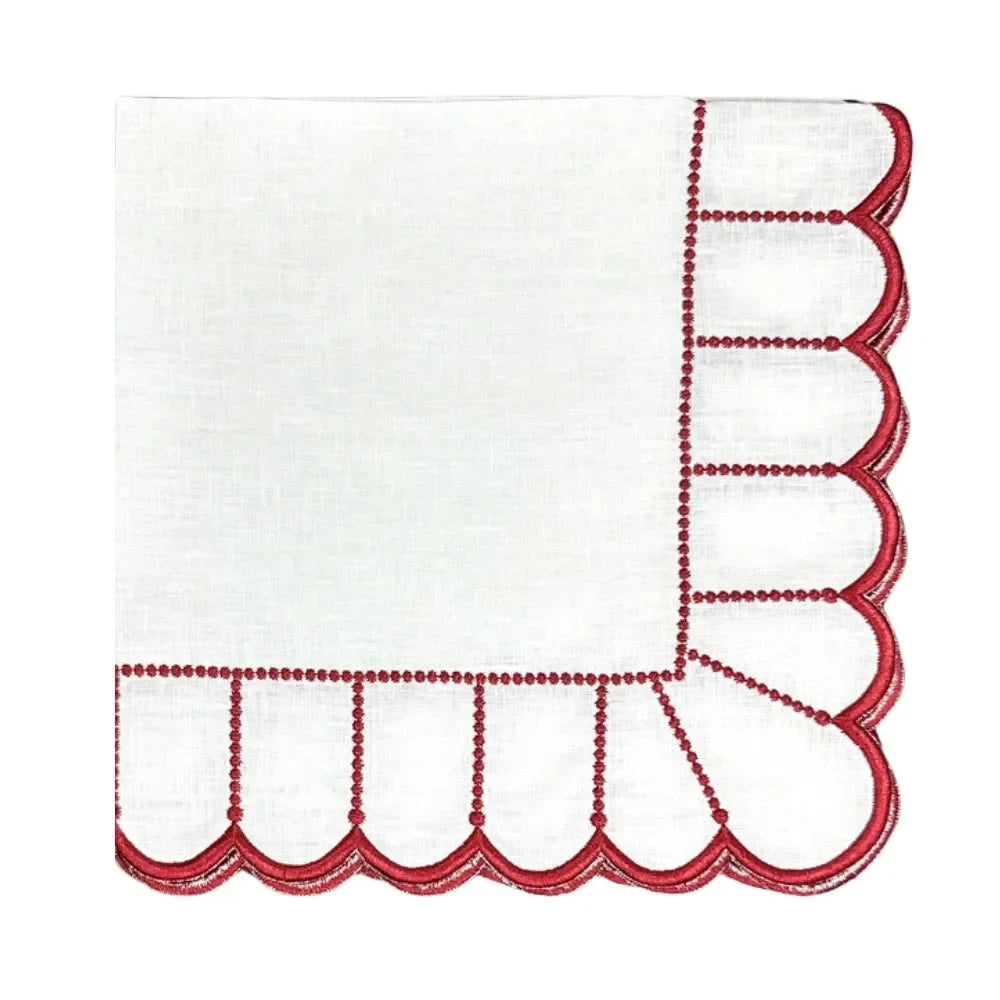 Studio Collection: Pippa Napkin - White/Red (Set of 4) - The Mayfair Hall
