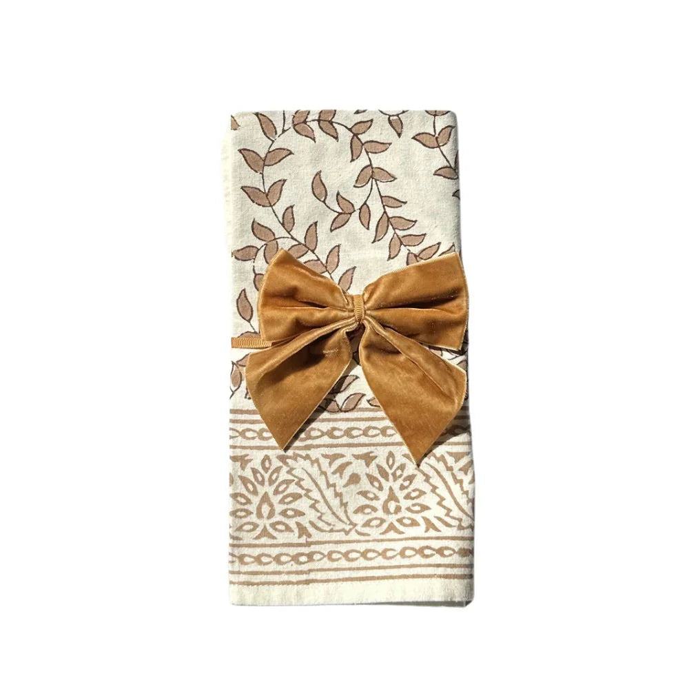 Gold: Velvet Bow Napkin Ties - (Set of 4) - The Mayfair Hall
