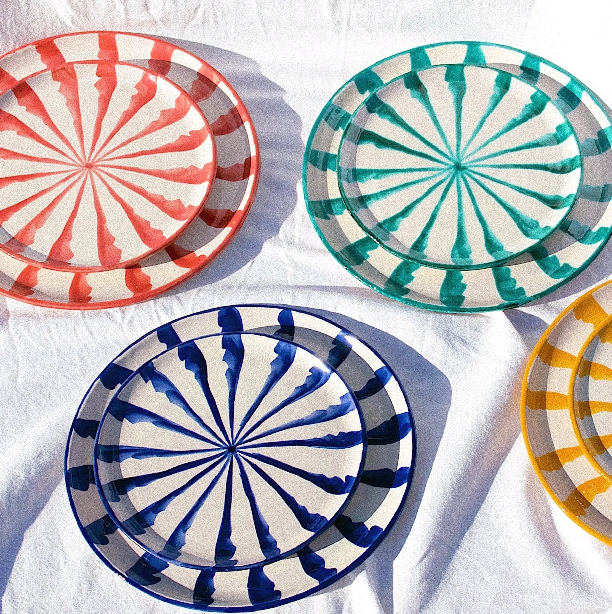 Salad plate with candy cane stripes - The Mayfair Hall