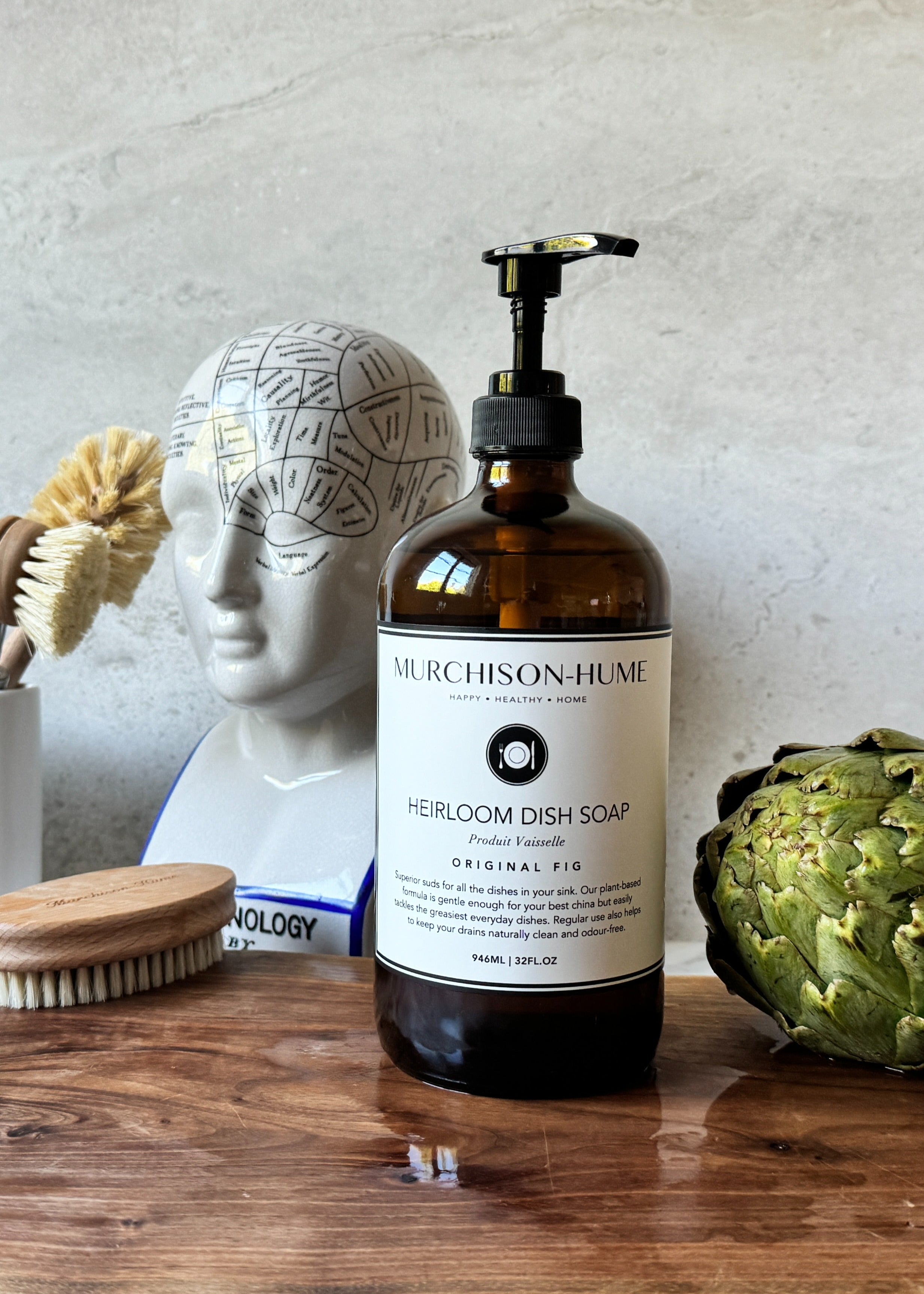 Heirloom Dish Soap in Amber Glass Bottle