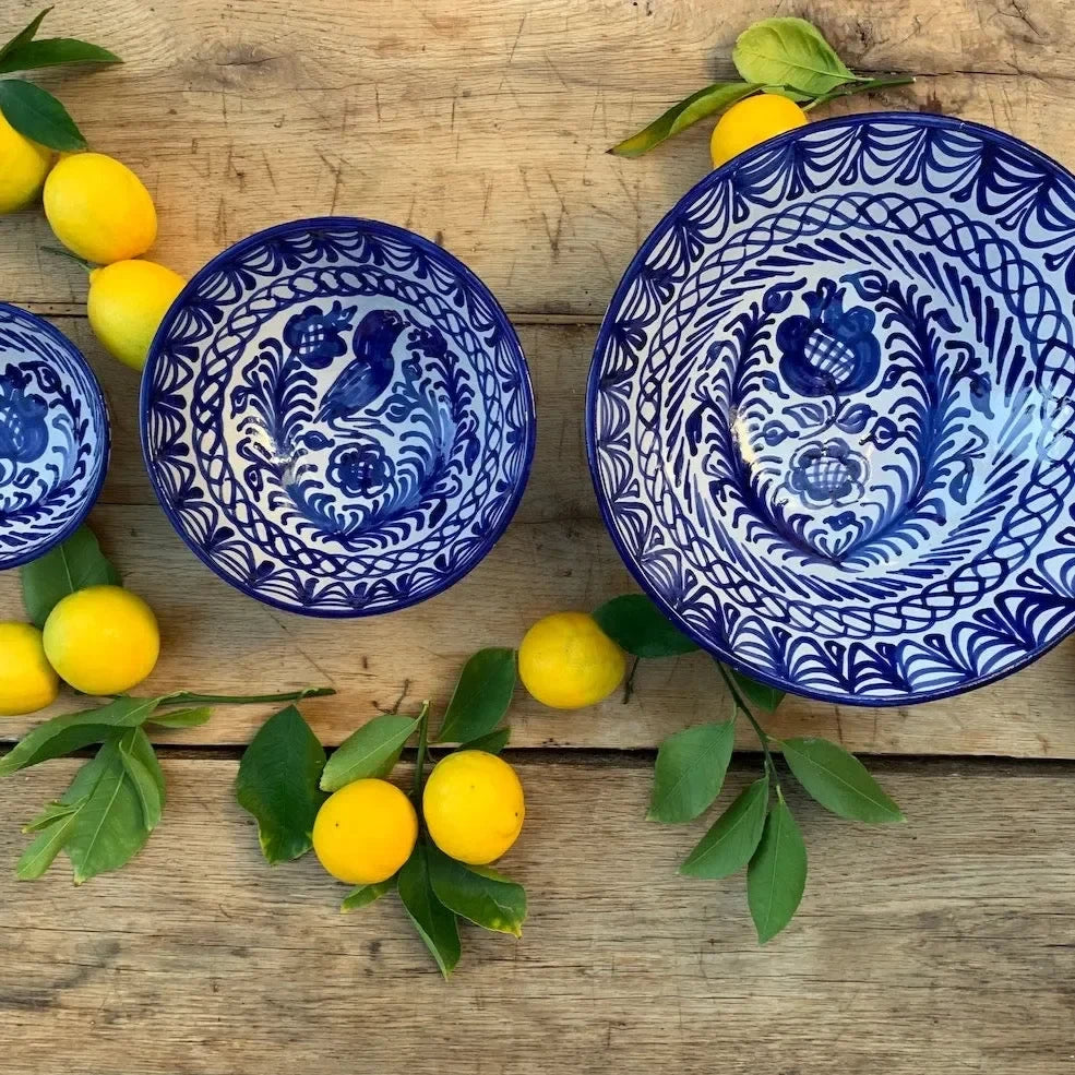 Large bowl with hand painted designs - The Mayfair Hall