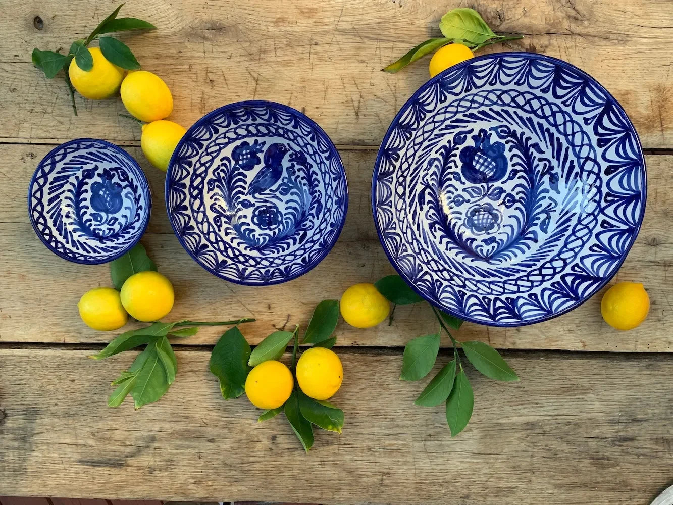 Medium bowl with hand painted designs - The Mayfair Hall