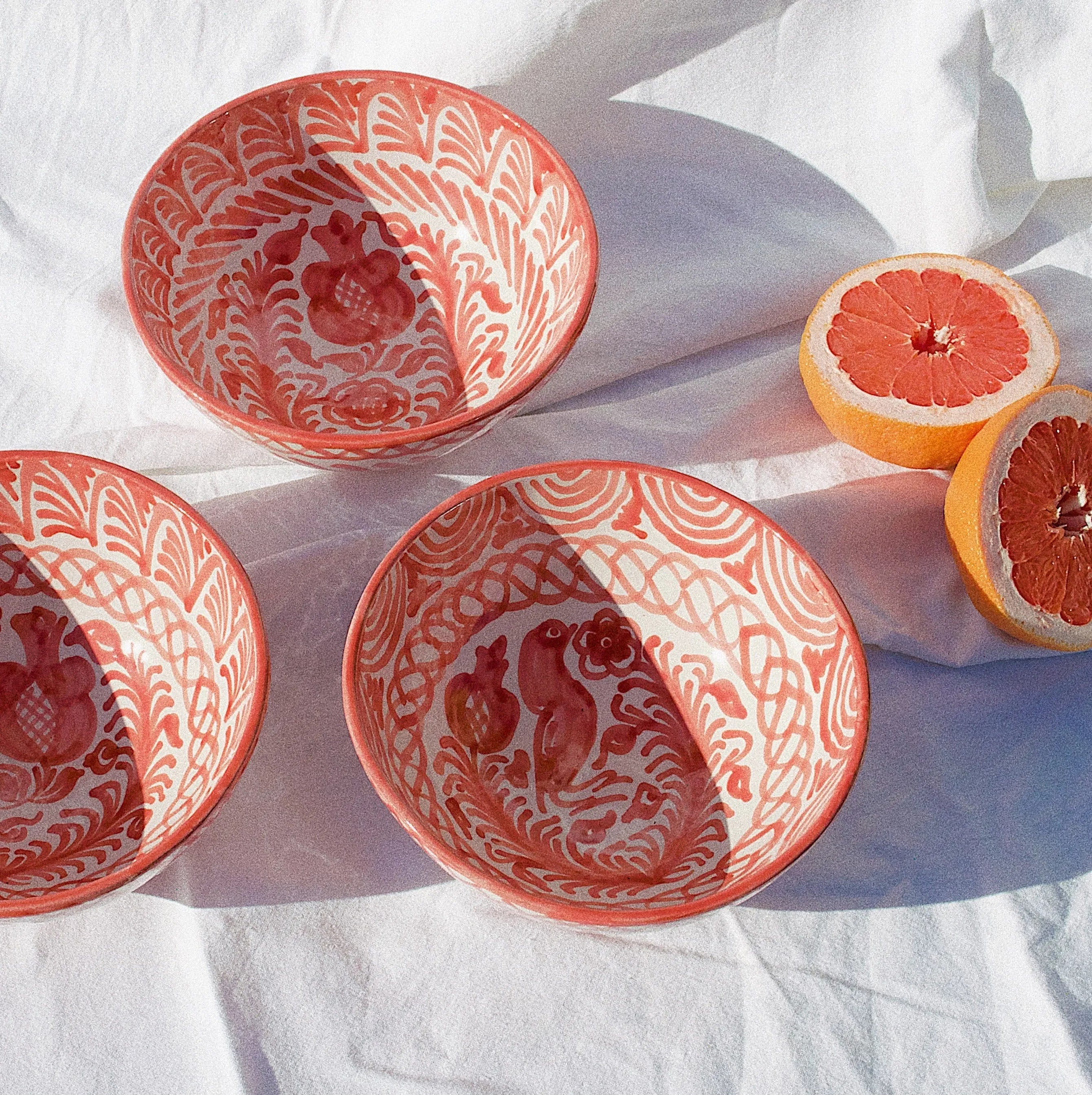 Medium bowl with hand painted designs - The Mayfair Hall