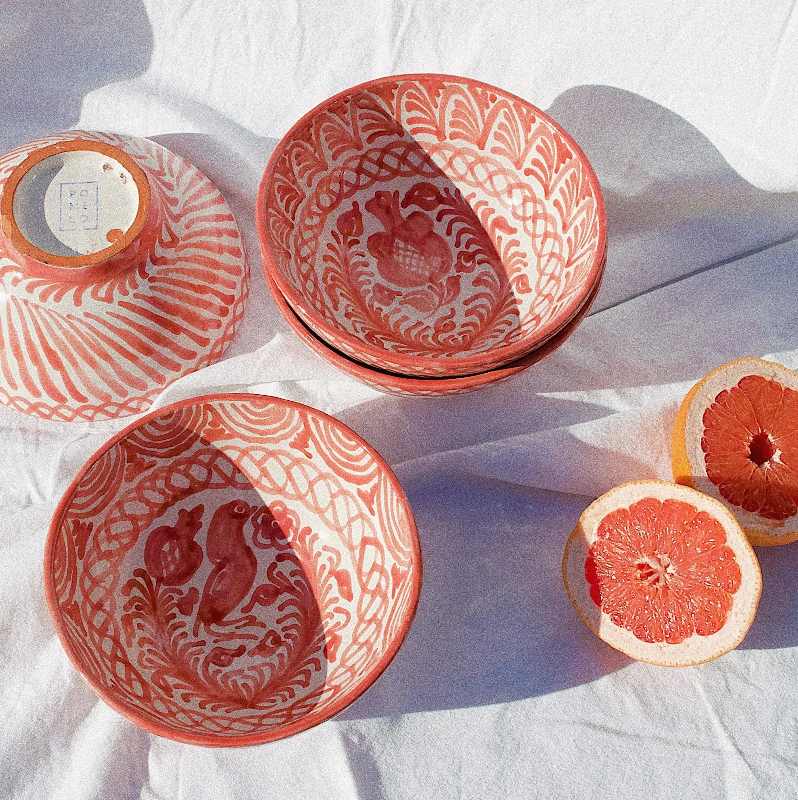 Medium bowl with hand painted designs - The Mayfair Hall