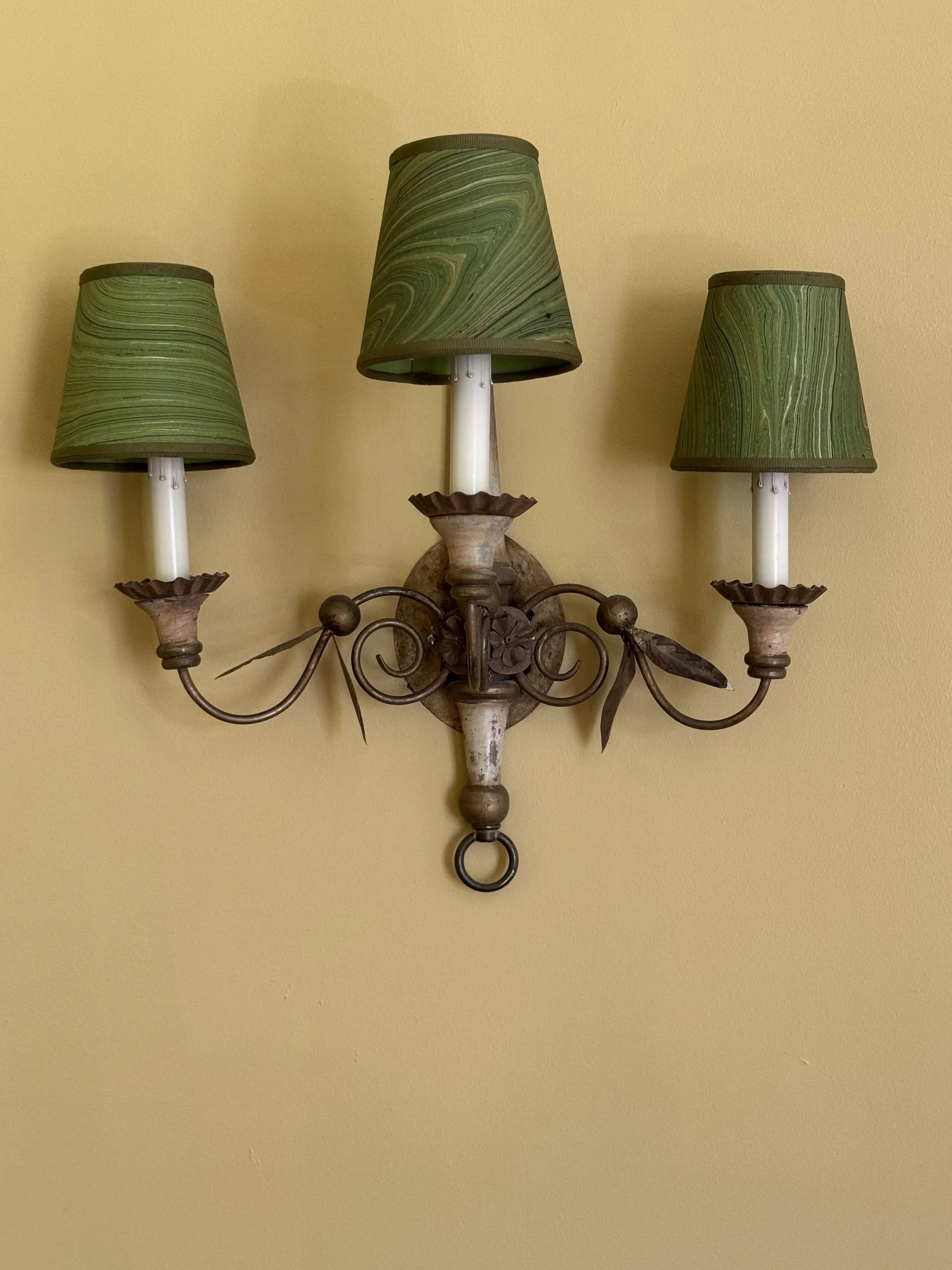 Sconce Lampshade in Marbled Hunter Green - The Mayfair Hall